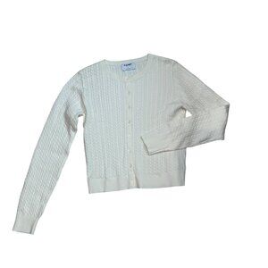 NWT Old Navy Womens White Cable Knit Cardigan Sweater Medium 1888